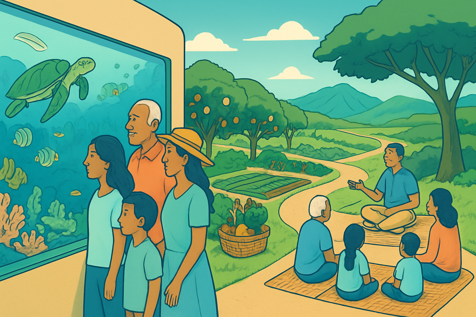 Family Activities in Maui, Hawaii: 15 Ideas for Kids, Teens and Multigenerational Groups 2 Family enjoying an aquarium, farm, cultural program and valley walk without swimming